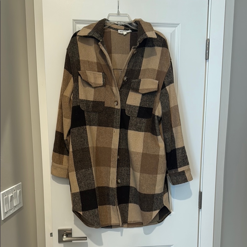 Plaid Button-Up Shacket